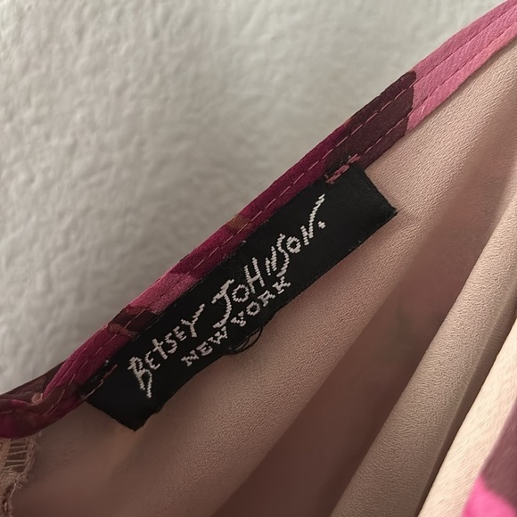 Vintage Betsey Johnson 100% Silk Ruffled Floral Midi Slip Dress - Picture 4 of 5